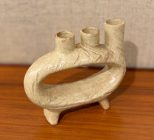 Load image into Gallery viewer, Oval shaped with three openings Japanese Ikebana vessel