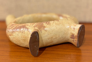Oval shaped with three openings Japanese Ikebana vessel