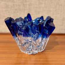 Load image into Gallery viewer, Blue glass 'Ice' vase by Pertti Santalahti for Humppila, Finland