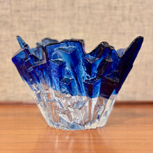Load image into Gallery viewer, Blue glass 'Ice' vase by Pertti Santalahti for Humppila, Finland