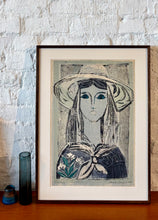 Load image into Gallery viewer, 'Portrait of Girl with Hat and Flowers' by Paul René Gauguin