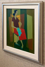 Load image into Gallery viewer, 'Seated Woman on Cubist Background' by Fabian Lundqvist - ON HOLD