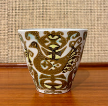 Load image into Gallery viewer, Small Baca vase with bird motif by Nils Thorsson for Aluminia Royal Copenhagen