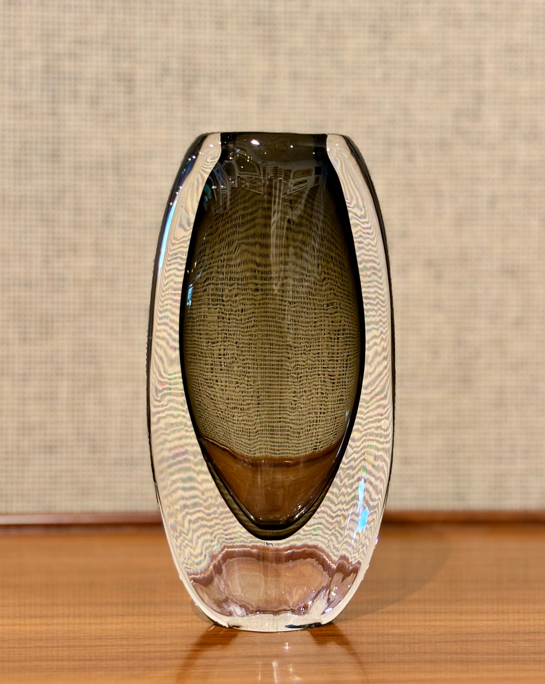 Sommerso glass vase by Nils Landberg for Orrefors, Sweden