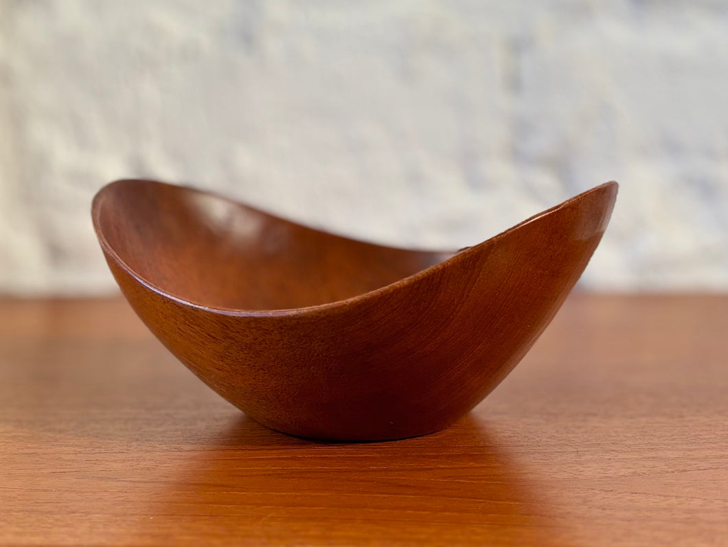 Sculptural teak bowl by Stig Sandkvist