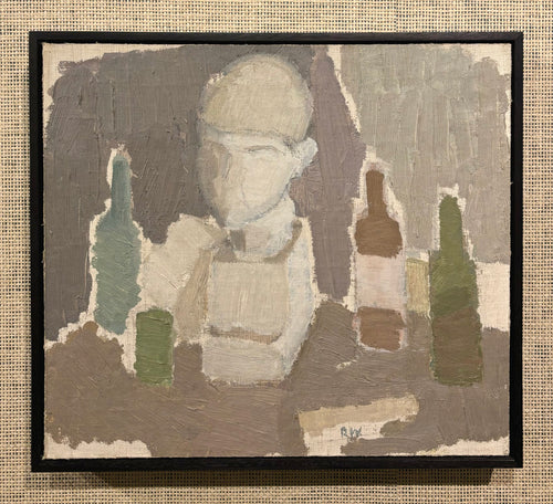 'Still Life With Bottles and Statue' by unknown artist - ON SALE was $720 now $580 - 10thANNIVERSARYSALE