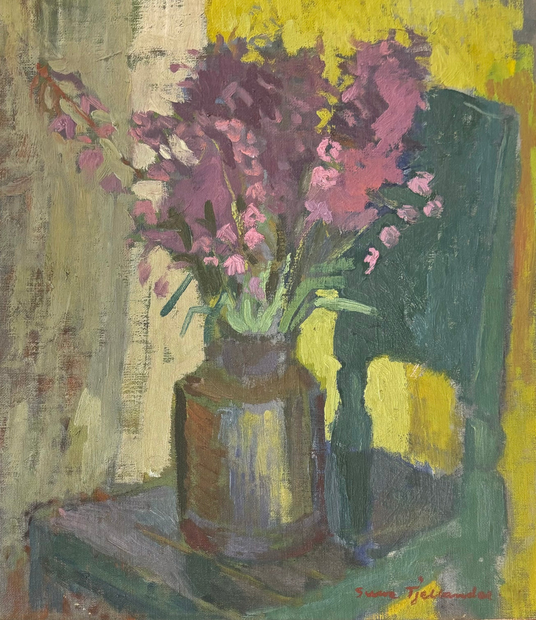 'Still Life - Vase of Flowers on Chair' by Sune Tjellander