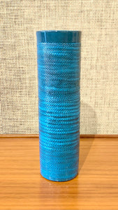 Tall blue Bris vase by Ingrid Atterberg for Upsala-Ekeby