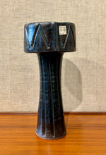 Load image into Gallery viewer, Tall modernist Japanese blue/brown Ikebana vessel