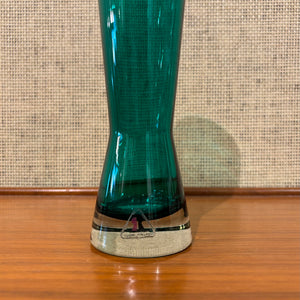 Teal glass vase by Tamara Aladin for Riihimäen Lasi Oy, Finland