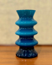 Load image into Gallery viewer, Teal blue glass vase by Bo Borgström for Åseda Glasbruk