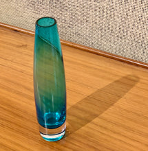 Load image into Gallery viewer, Turquoise glass vase by Bo Borgström for Åseda Glasbruk