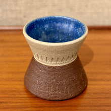 Load image into Gallery viewer, Brown, blue and tan vase by Einar Johansen for Søholm Stentøj