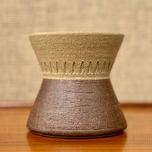 Load image into Gallery viewer, Brown, blue and tan vase by Einar Johansen for Søholm Stentøj