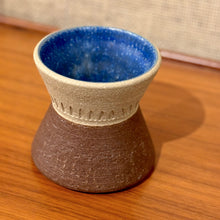 Load image into Gallery viewer, Brown, blue and tan vase by Einar Johansen for Søholm Stentøj