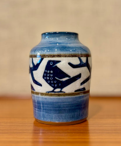 Vase with bird motif by Jørgen Mogensen for Royal Copenhagen