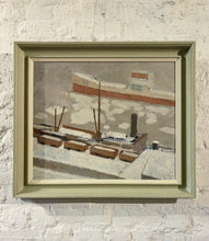 Load image into Gallery viewer, &#39;Harbour Scene with Ship and Railway&#39; by Wilhelm Törnqvist