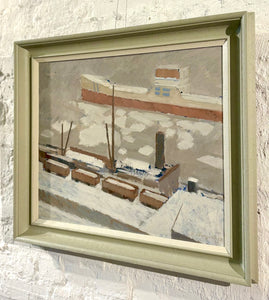 'Harbour Scene with Ship and Railway' by Wilhelm Törnqvist