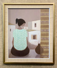 Load image into Gallery viewer, &#39;Woman Sitting on Ledge with Vase&#39; by Fabian Lundqvist