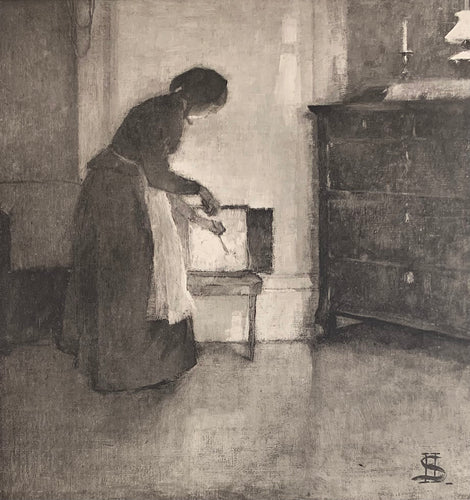 'Woman With Fire, 1892' (Kvinna vid brasan, 1892) by Helene Schjerfbeck