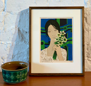 'Woman with Flowers' by Yves Ganne - ON SALE