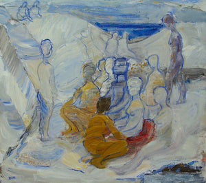'Red Bath Towel and White Cliffs' by Zage Johanson