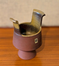 Load image into Gallery viewer, Japanese brown suiban pedestal Ikebana vessel