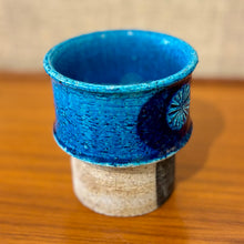 Load image into Gallery viewer, Vase in turquoise and cobalt blue with circular motif by Inger Persson for Rörstrand