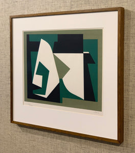 'Untitled' (Abstract in Green and Black) by Leida Rives