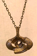 Load image into Gallery viewer, Abstract sculptural pendant in bronze by Else &amp; Paul Hughes, Norway