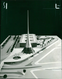 'Melbourne Arts Centre (proposed design) by Roy Grounds' - original vintage press photograph