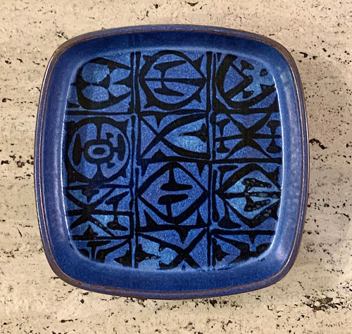 Blue Faience dish by Nils Thorsson for Royal Copenhagen