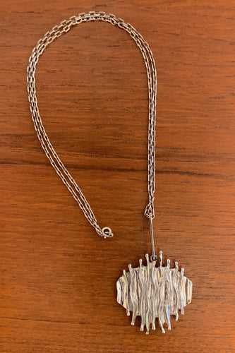 Brutalist Scandinavian pendant in sterling silver