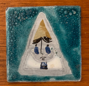 Small tile (Blue face 2) by Roger Capron