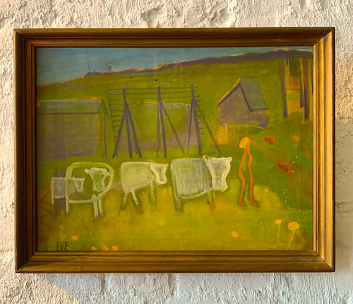 'Vallflicka med kor' (Girl in Pasture with Cows) by Eve Eriksson