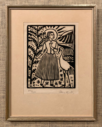 'Flicka med Stork' (Girl with Stork) by Bror Hjorth