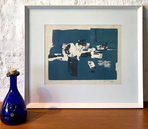 'Abstract in Blue, Black & White' by Gösta Lindqvist