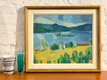 Load image into Gallery viewer, &#39;Nordingrå Landscape with Houses Overlooking Vågsfjärden Lake&#39; by Götrik Örtenholm