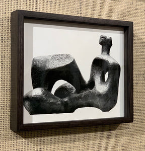'Reclining Figure, 1957 Sculpture by Henry Moore' - original vintage press photograph