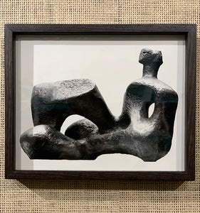 'Reclining Figure, 1957 Sculpture by Henry Moore' - original vintage press photograph
