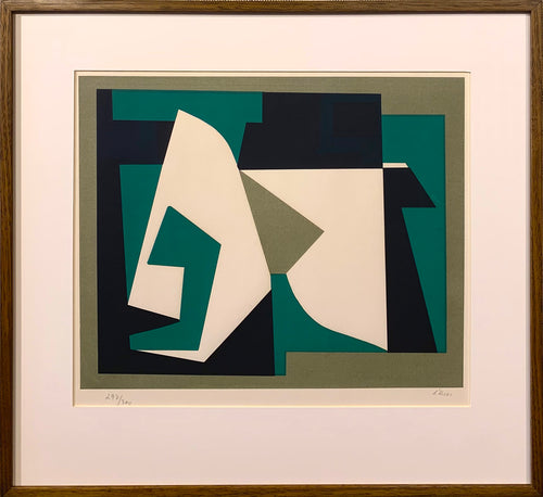 'Untitled' (Abstract in Green and Black) by Leida Rives