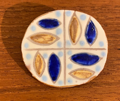 Modernist ceramic brooch by Karin Og Aase, Denmark