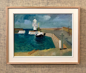 'Moored Boat and Lighthouse' by John Börén - ON SALE