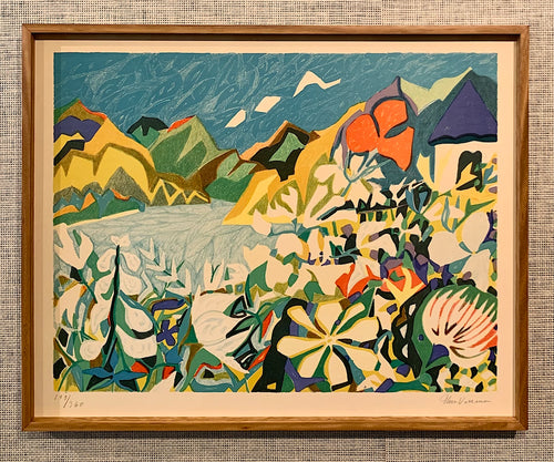 'Mountain Landscape with Lake and Flowers' by Uno Vallman