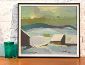 'Nordic Winter Landscape with Houses' by Knud Horup
