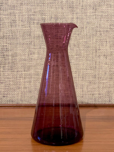 Purple glass carafe by Fabian Lundqvist for Trelleborg glasbruk