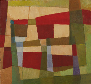 'Abstract Composition in Green, Red and Tan' by Sune Skote