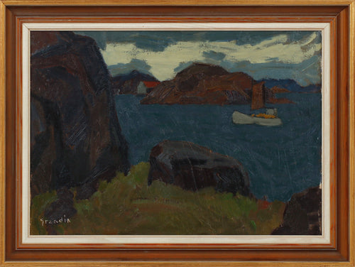 'Coastal Scene with Sailboat' by Svän Grandin
