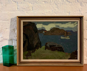 'Coastal Scene with Sailboat' by Svän Grandin