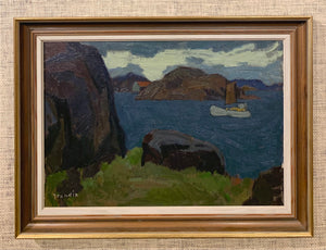 'Coastal Scene with Sailboat' by Svän Grandin